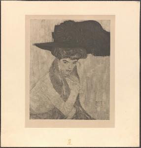 Gustave Klimt - The black feather hat after Gustav Klimt, plate 31, The work of Gustav Klimt