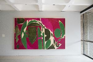 Lee Krasner - Installation view of Lee Krasner: Living Colour at the Barbican Art Gallery, London featuring Palingenesis, 1971