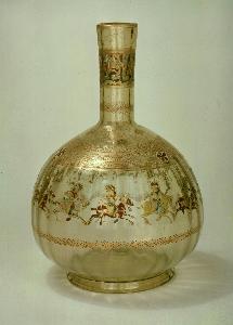 Danish Unknown Goldsmith - Flask with Polo Players
