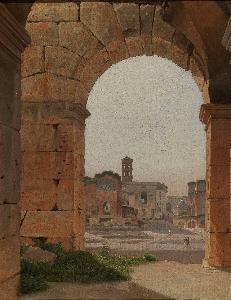 Johan Fredrik Eckersberg - The Roman Forum seen from the Colosseum