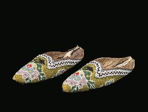 Danish Unknown Goldsmith - 2 Beaded Slippers for Bound Feet