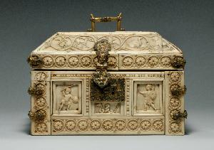 Danish Unknown Goldsmith - Rosette Casket with Warriors, Dionysiac Figures, and Animals