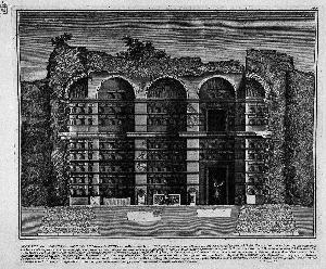 Giovanni Battista Piranesi - The Roman antiquities, t. 3, Plate XXIII. Cutaway view of the previous burial chambers.