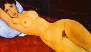 Amedeo Clemente Modigliani - Reclining Nude - (own a famous paintings reproduction)
