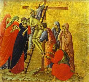 Duccio Di Buoninsegna - MaestÓ (back, central panel), The Deposition