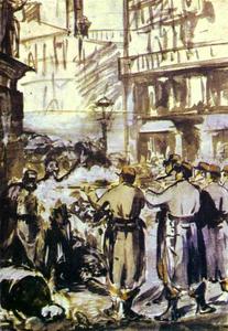 Edouard Manet - The Barricade (Civil War)