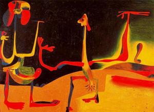Joan Miro - Man and Woman in Front of a Pile of Excrement