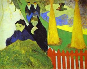 Paul Gauguin - Women from Arles in the Public Garden, the Mistral
