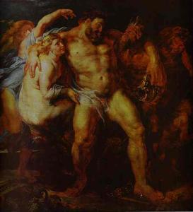 Peter Paul Rubens - Hercules Drunk, Being Led Away By a Nymph and a Satyr