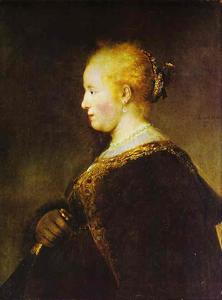 Rembrandt Van Rijn - Portrait of a Young Woman with the Fan