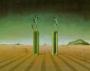 Salvador Dali - Composition (Two Harlequins), 1942
