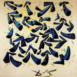 Salvador Dali - Blue Horns. Design for a Scarf, 1955