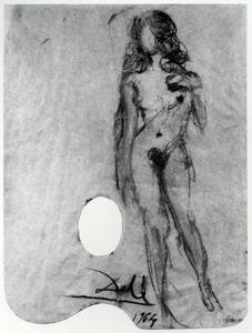Salvador Dali - Untitled. Female Nude on a Palette, 1964
