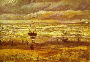 Vincent Van Gogh - Beach with Figures and Sea with a Ship