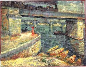 Vincent Van Gogh - Bridges across the Seine at Asnieres