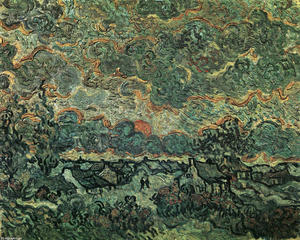 Vincent Van Gogh - Cottages and Cypresses Reminiscence of the North