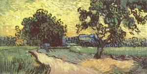 Vincent Van Gogh - Landscape with the Chateau of Auvers at Sunset