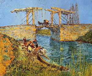 Vincent Van Gogh - Langlois Bridge at Arles with Women Washing, The