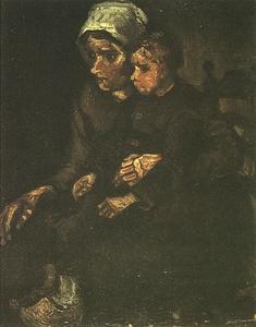Vincent Van Gogh - Peasant Woman with Child on Her Lap