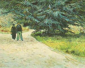 Vincent Van Gogh - Public Garden with Couple and Blue Fir Tree The Poet-s Garden III