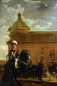 Diego Velazquez - Prince Baltasar Carlos with the Count-Duke of Olivares at the Royal Mews