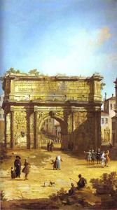 Giovanni Antonio Canal (Canaletto) - Rome - The Arch of Septimius Severus