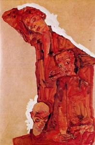 Egon Schiele - Composition with Three Male Figures (Self Portrait)
