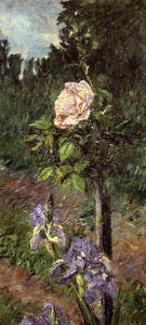 Gustave Caillebotte - Rose with Purple Iris, Garden at Petit Gennevilliers