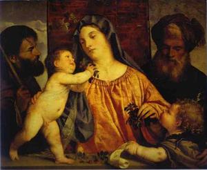 Tiziano Vecellio (Titian) - Madonna of the Cherries