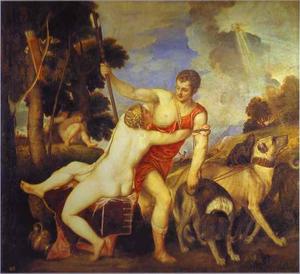 Tiziano Vecellio (Titian) - Venus and Adonis