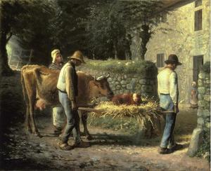Jean-François Millet - Peasants Bringing Home a Calf Born in the Fields