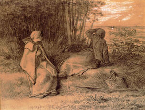 Jean-François Millet - Shepherdesses Seated In The Shade