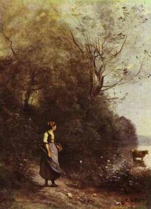 Jean Baptiste Camille Corot - Peasant Woman with a Cow