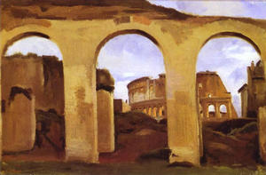 Jean Baptiste Camille Corot - The Colosseum Seen through the Arcades of the Basilica of Constantine