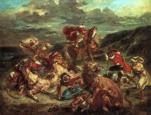 Eugène Delacroix - Lion Hunt