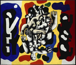 Fernand Leger - Divers on a Yellow Background