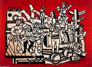 Fernand Leger - The great stop on a red background