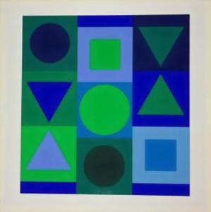 Victor Vasarely - Blue and Green