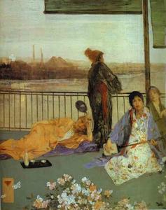 James Abbott Mcneill Whistler - Variations in Flesh Color and Green, The Balcony