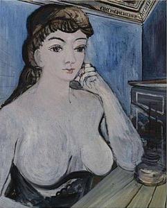 Paul Delvaux - Woman with the lamp