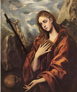 El Greco (Doménikos Theotokopoulos) - Mary Magdalen in Penitence with the Crucifix
