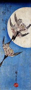 Ando Hiroshige - Full Moon and Wild Geese