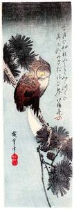 Ando Hiroshige - Owl in the Pine and Moon