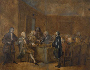 William Hogarth - A prisoner of the Fleet being examined before a committee of the House of Commons