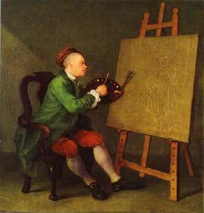 William Hogarth - Hogarth Painting the Comic Muse