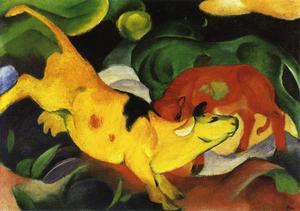 Franz Marc - Cows, Yellow-Red-Green
