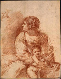 Guercino (Barbieri, Giovanni Francesco) - The Madonna and Child with an Escaped Goldfinch