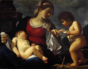 Guercino (Barbieri, Giovanni Francesco) - The Virgin and Child with the Infant Saint John the Baptist