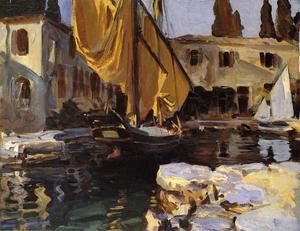 John Singer Sargent - Boat with The Golden Sail, San Vigilio