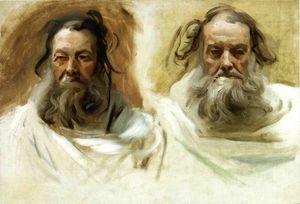 John Singer Sargent - Study for Two Heads for Boston Mural --The Prophets--